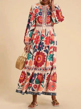 Floral Tie Waist Long Sleeve Dress
